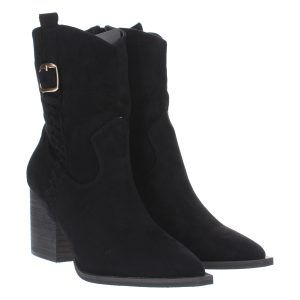 Botines de Tacón Negros Camperos