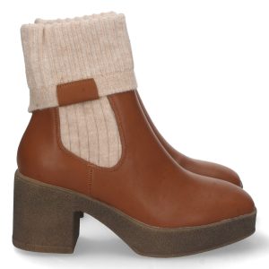 Botines de Tacón para mujer color Camel