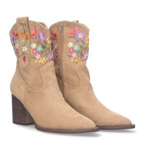 Botines Buonarotti mujer estampado de flores Apricot