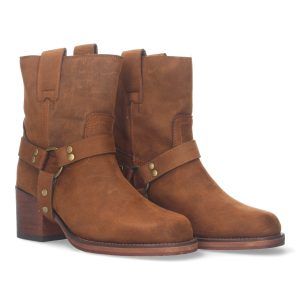 Botines de tacón ancho Cuero