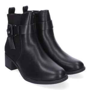 Botines de tacón combinados en antelina