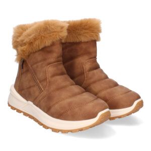 Deportivos de botín en textil con pelo sintético en caña.