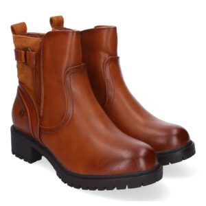 Botín con piezas superpuestas y combinado en antelina