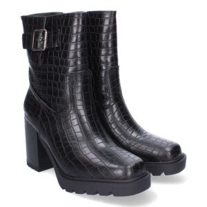 Botines de material grabado Negras