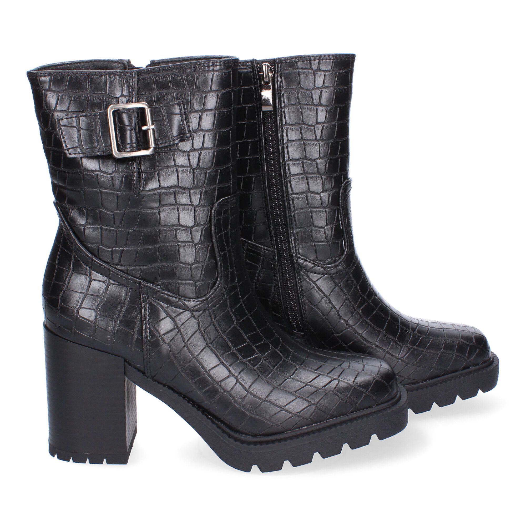 Botines de material grabado Negras - Imagen 5