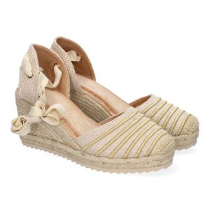 Sandalia de Mujer con Cuña de Yute, Comodas y Elegantes, Diseño Moderno con Cintas