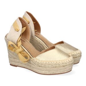 Sandalia de Mujer con Cuña de Yute, Comodas y Elegantes, Diseño Moderno con Cintas