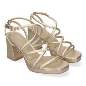 Sandalia de Tacon para Mujer, Comoda, con Tiras en el Empeine