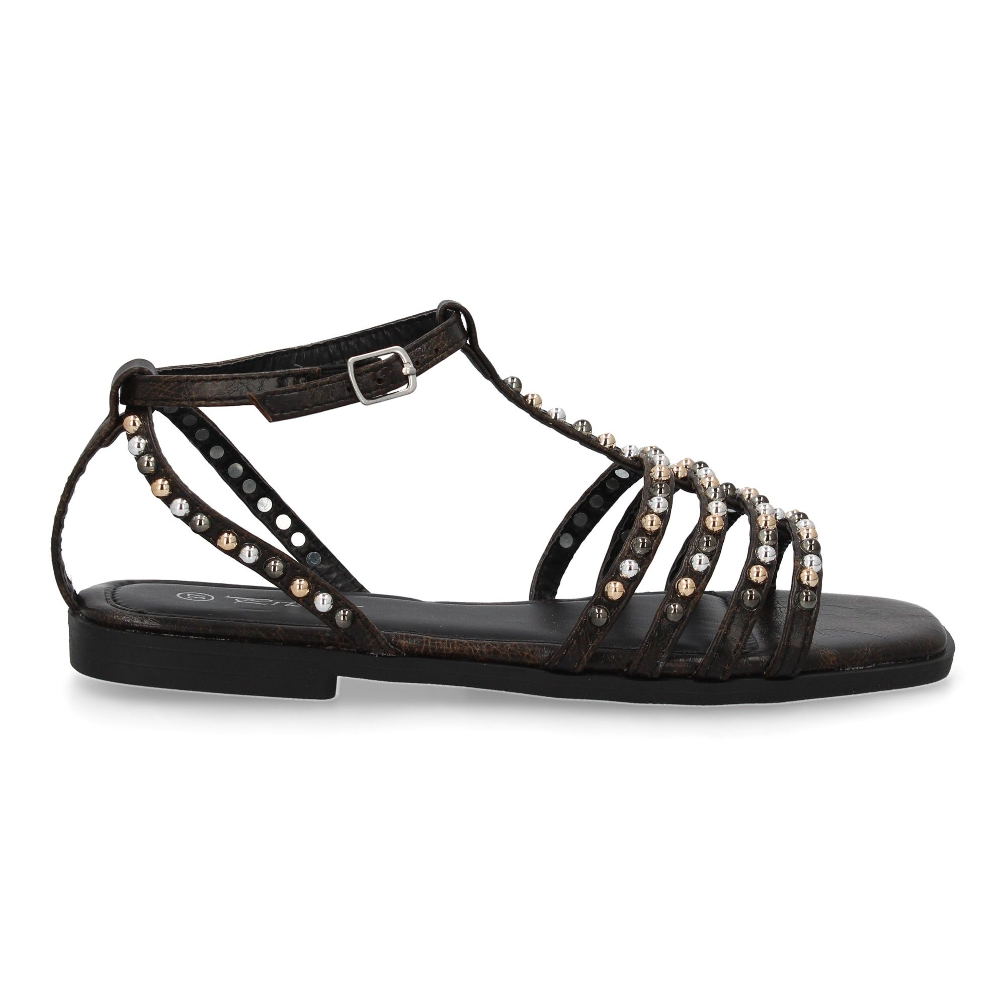 Sandalias planas de mujer, comodas y elegantes, diseño moderno con adornos brillantes - Imagen 2