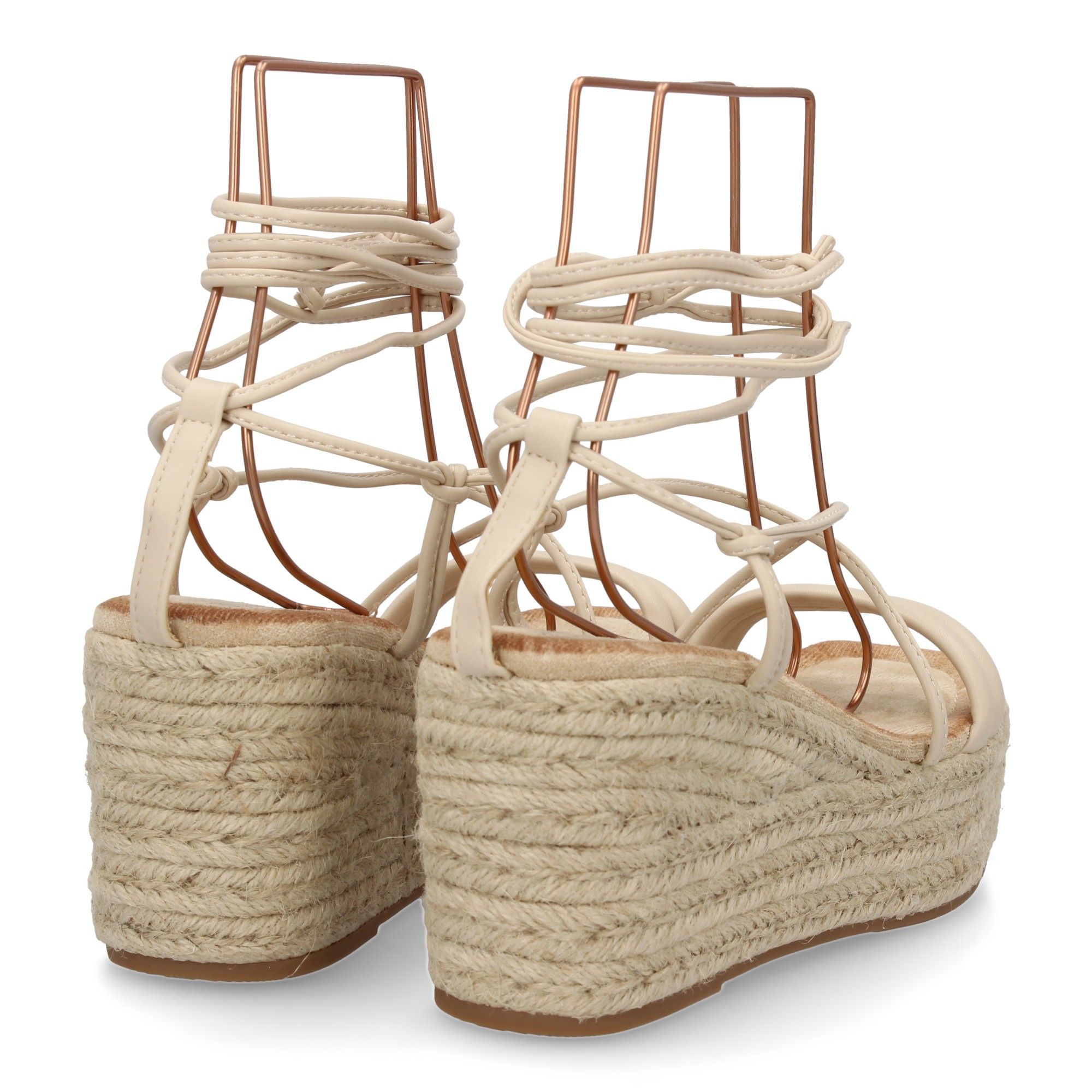 Sandalia de cuña de yute para mujer, comodas y elegantes, diseño moderno con tiras cruzadas - Imagen 5