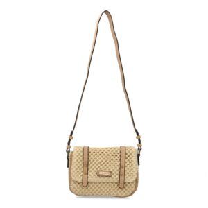 Bandolera de rafia para mujer, diseño moderno y cómodo-Beige