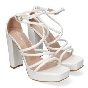 Sandalia de Tacón para mujer-Blancas