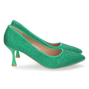 Zapatos de fiesta para mujer verde  con tacón fino