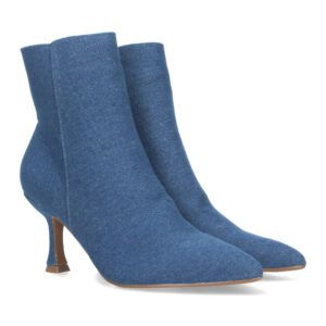 Botines con tacón fino mujer jeans y punta fina