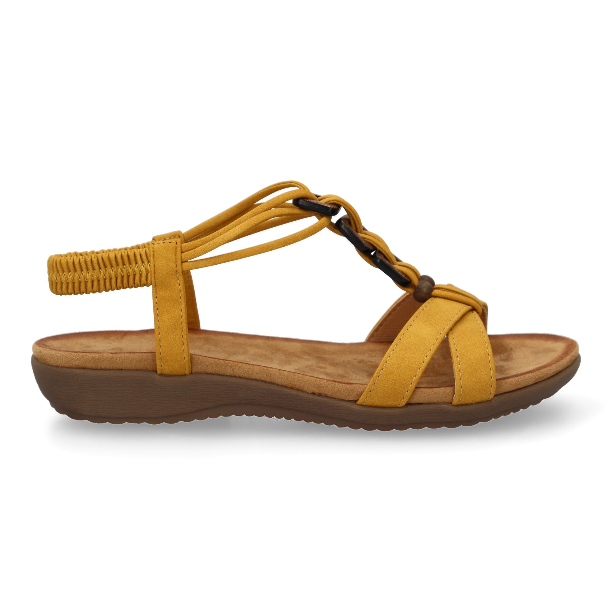 Sandalias planas para mujer, comodas con material elastico en el talon, diseño moderno con adornos en el empeine - Imagen 2
