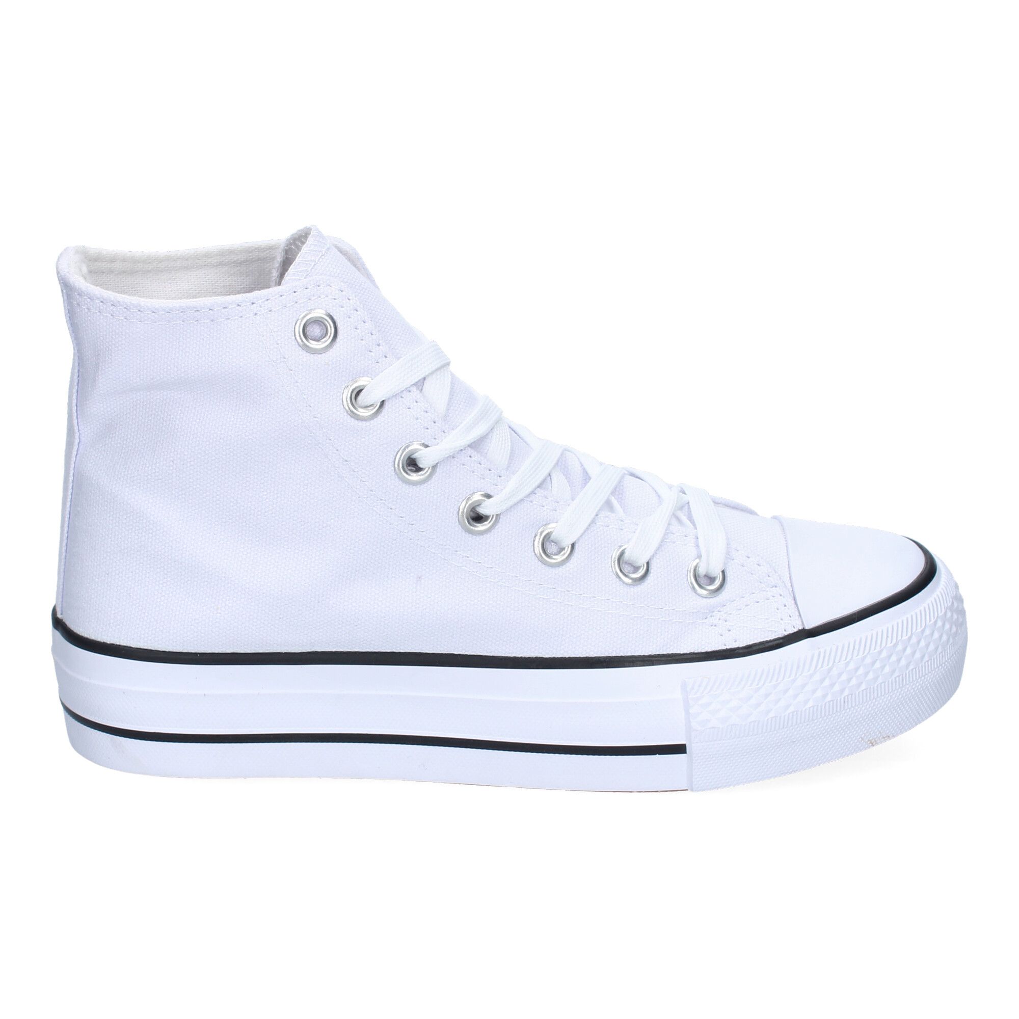 Zapatilla deportivaZapatilla Abotinada de Mujer, Comoda, con Material de Lona, Estilo Bamba - Imagen 2