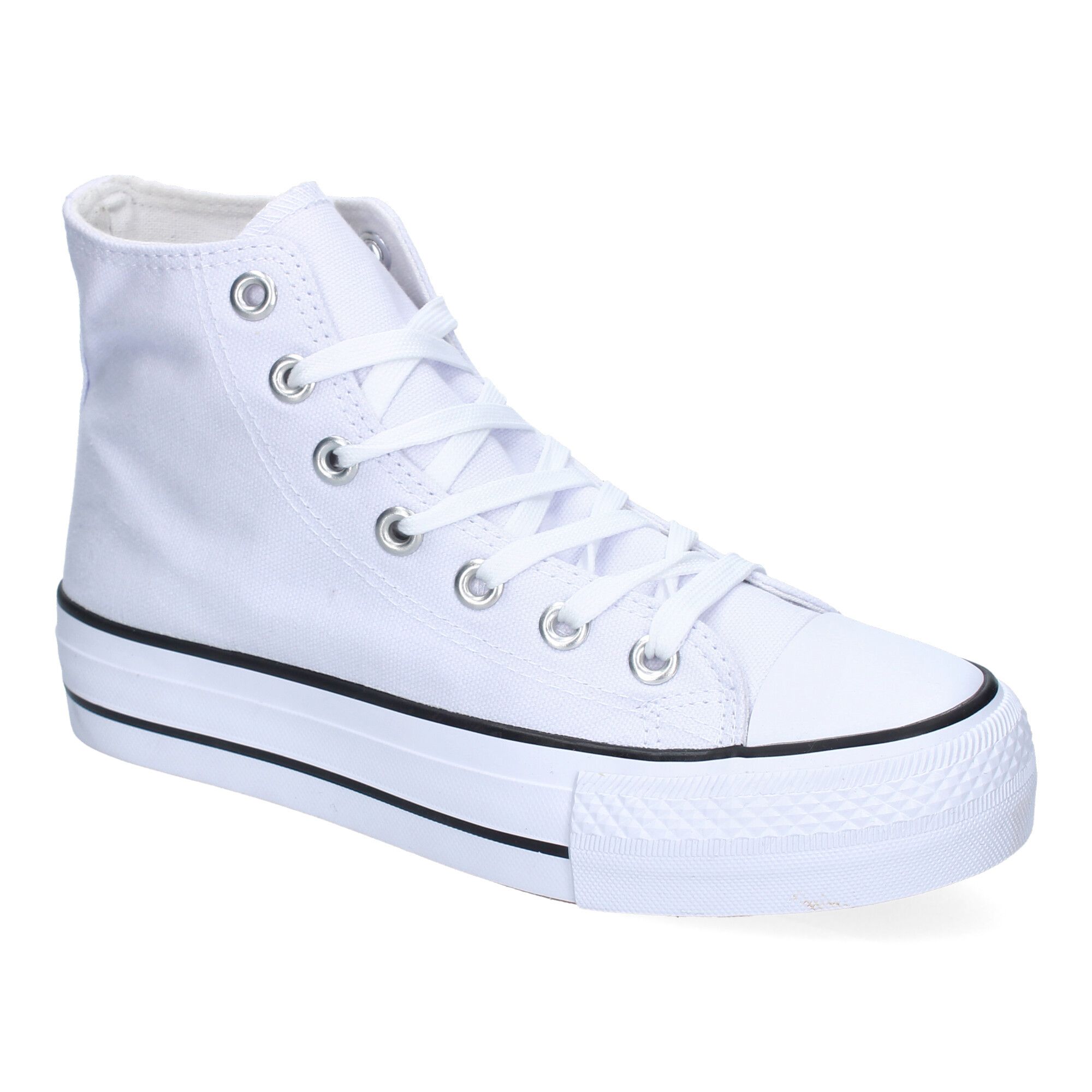 Zapatilla deportivaZapatilla Abotinada de Mujer, Comoda, con Material de Lona, Estilo Bamba - Imagen 3