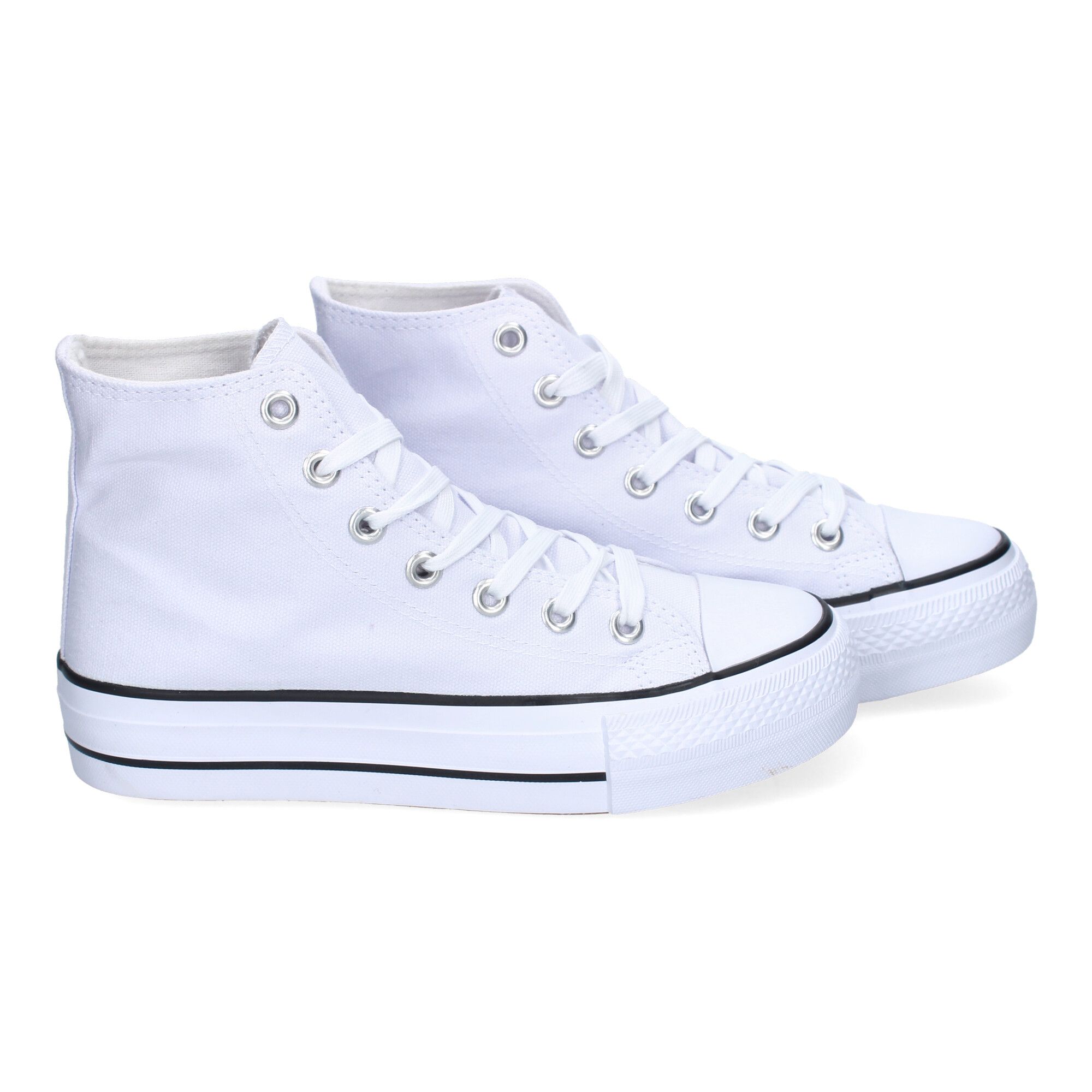 Zapatilla deportivaZapatilla Abotinada de Mujer, Comoda, con Material de Lona, Estilo Bamba - Imagen 5