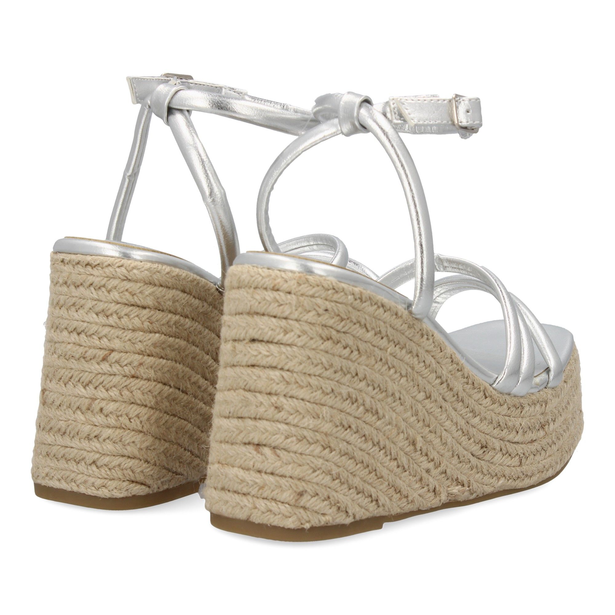 Sandalia de cuña de yute para mujer, diseño comodo y elegante con tiras cruzadas en la pala - Imagen 5