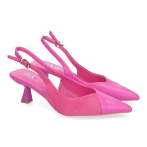 Zapatos de tacón cómodo elegante de vestir para mujer color Fucsia