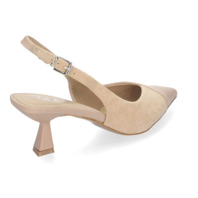 Zapatos de tacón cómodo elegante de vestir para mujer color Nude - Imagen 4