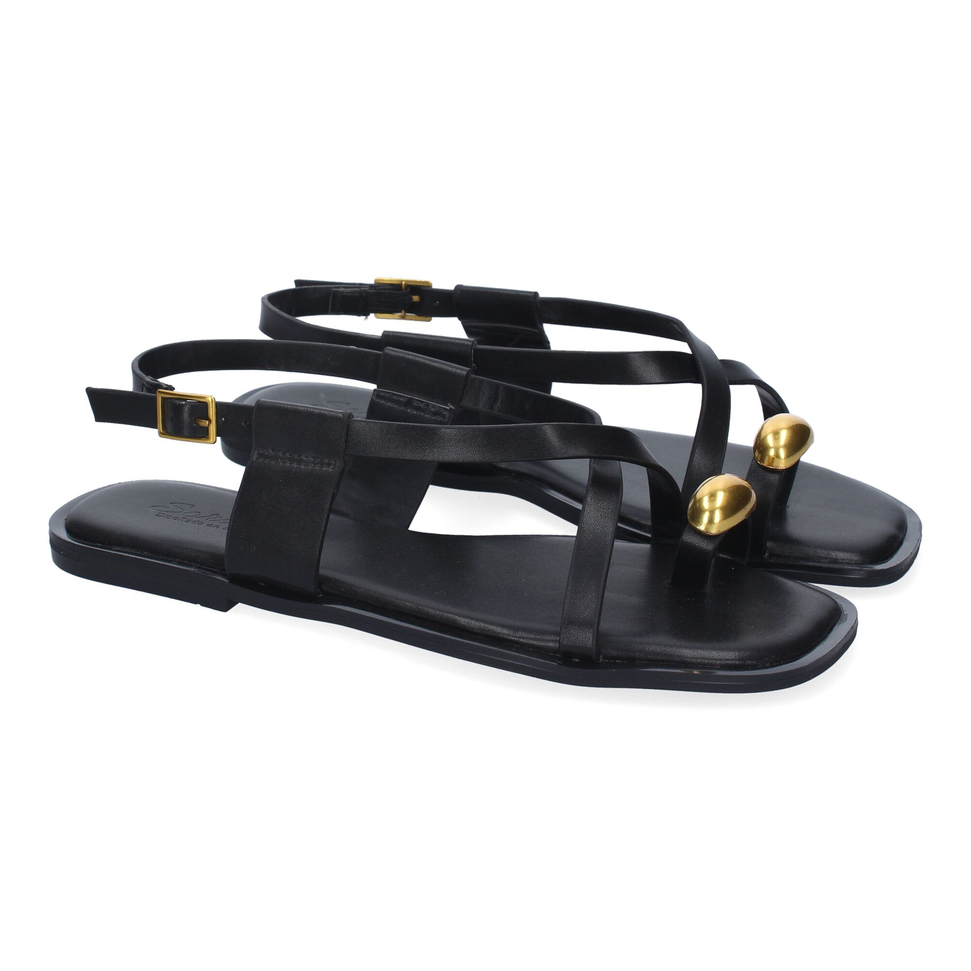 Sandalias Planas de Mujer, Diseño Comodo y Elegante con Cierre de Hebilla Ajustable