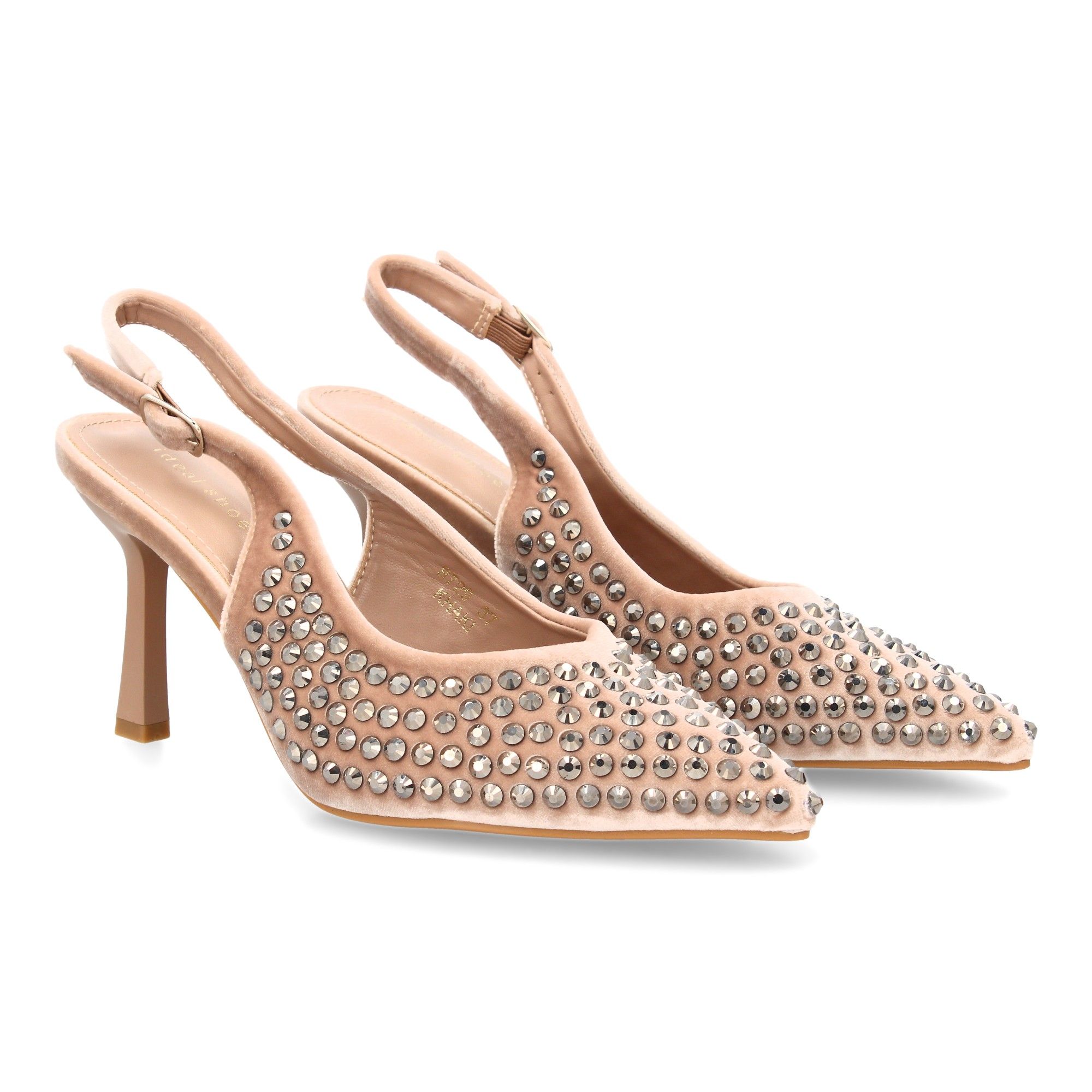 Zapato de salón punta fina y pedrería