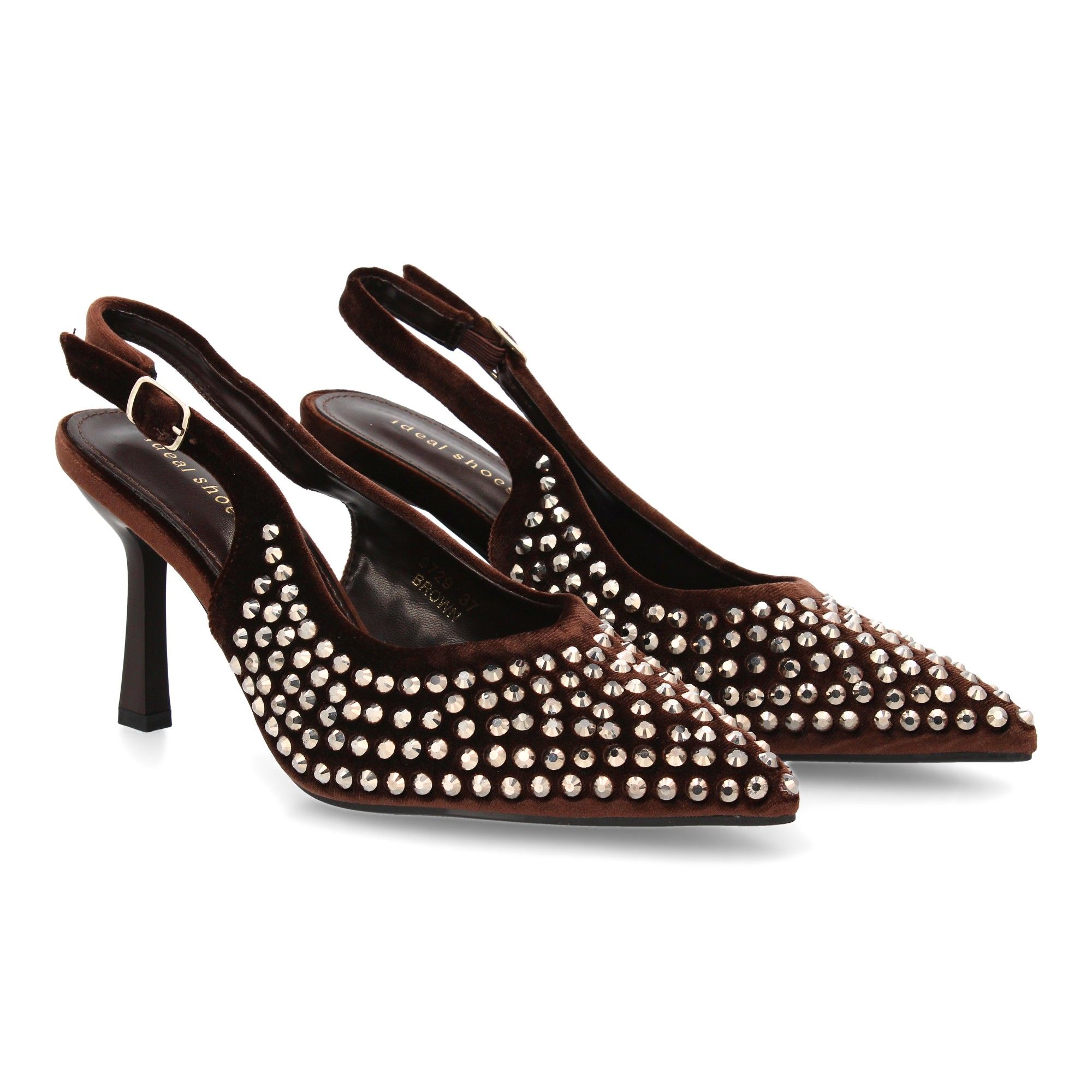 Zapato de salón punta fina y pedrería