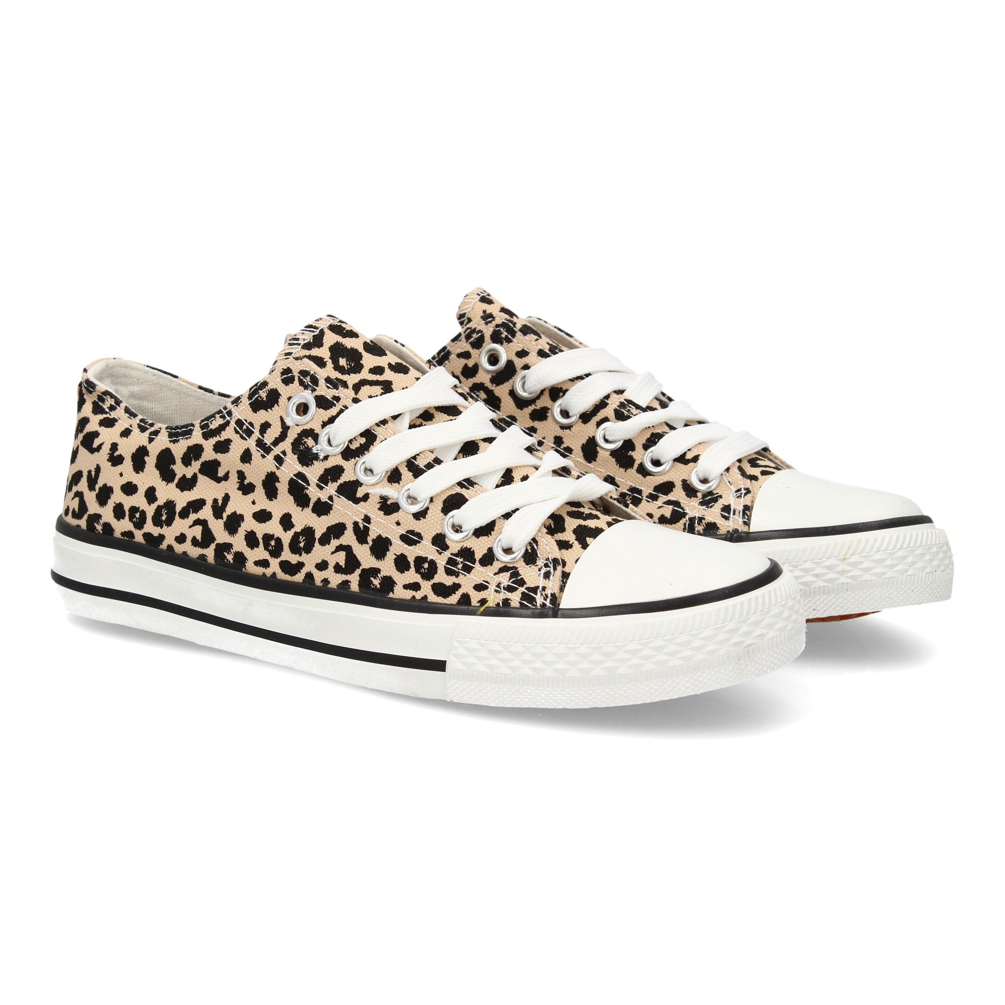 Zapatilla Plana de Lona con Cordones