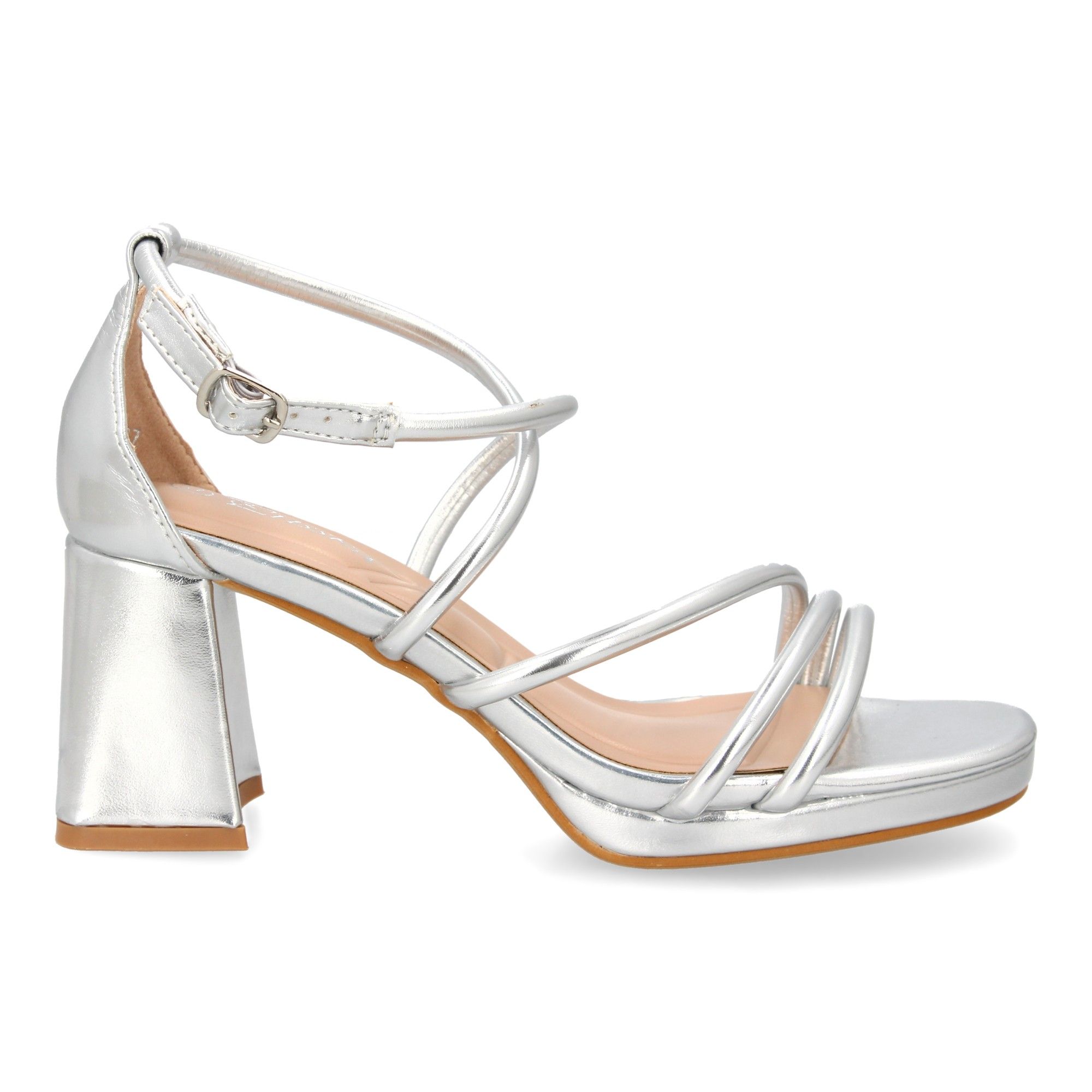 Sandalia de tacón con tiras finas para mujer - Imagen 2