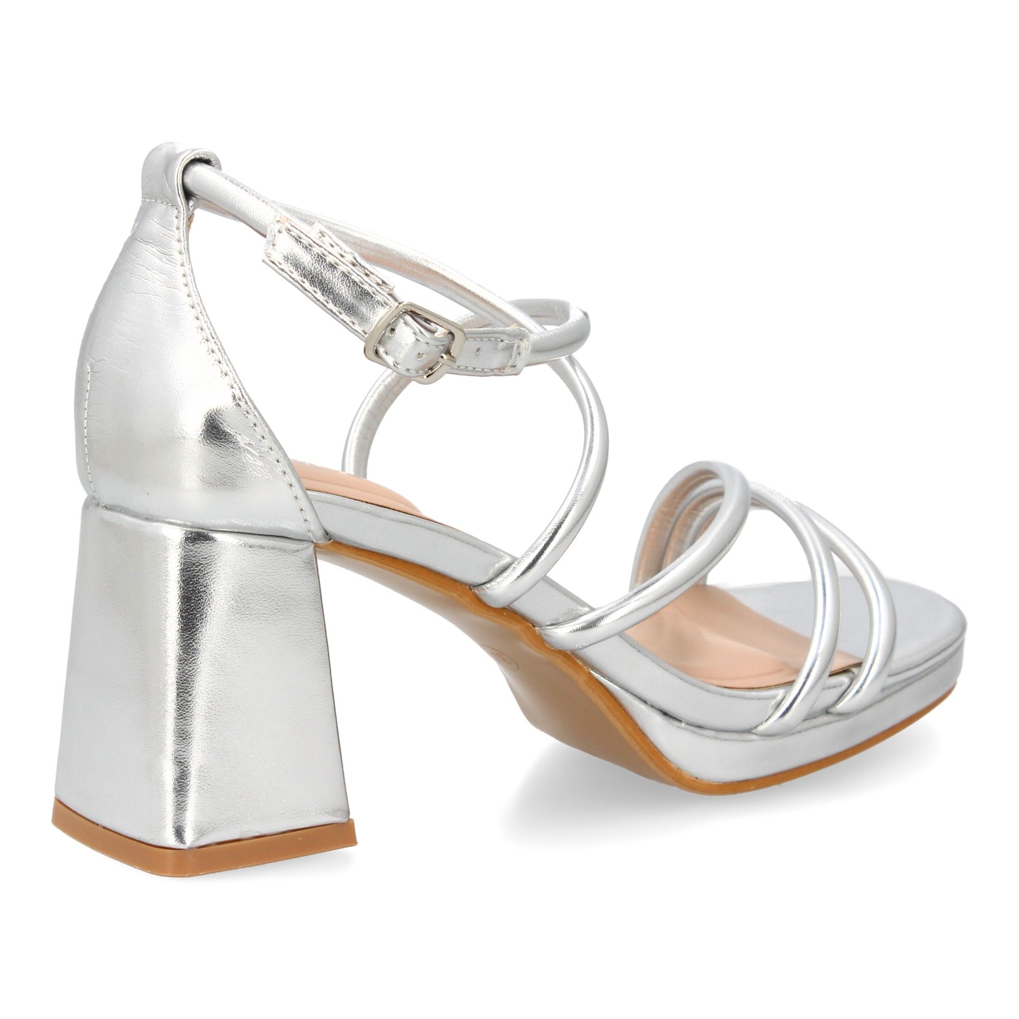 Sandalia de tacón con tiras finas para mujer - Imagen 4