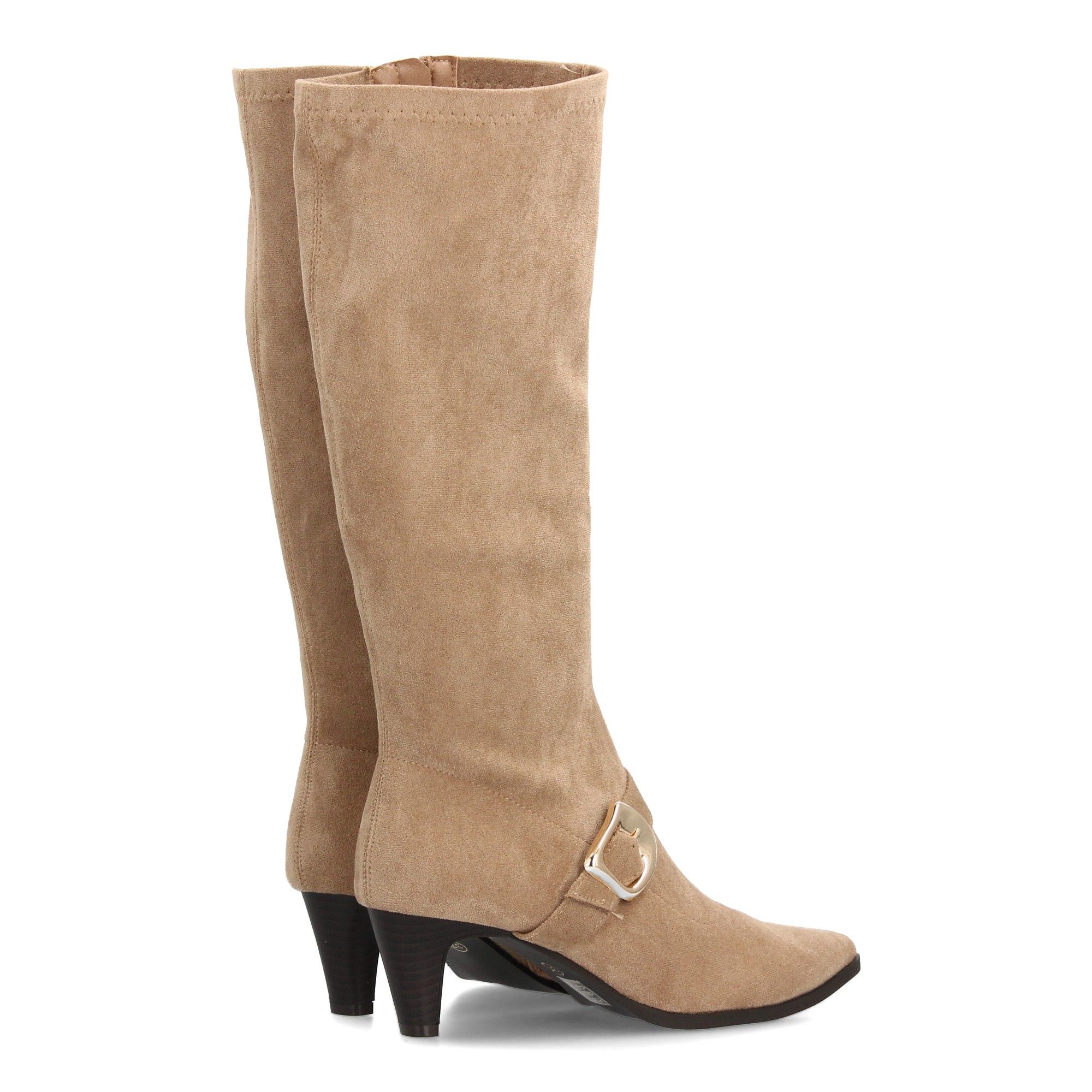 Bota alta con hebilla dorada para mujer - Imagen 5