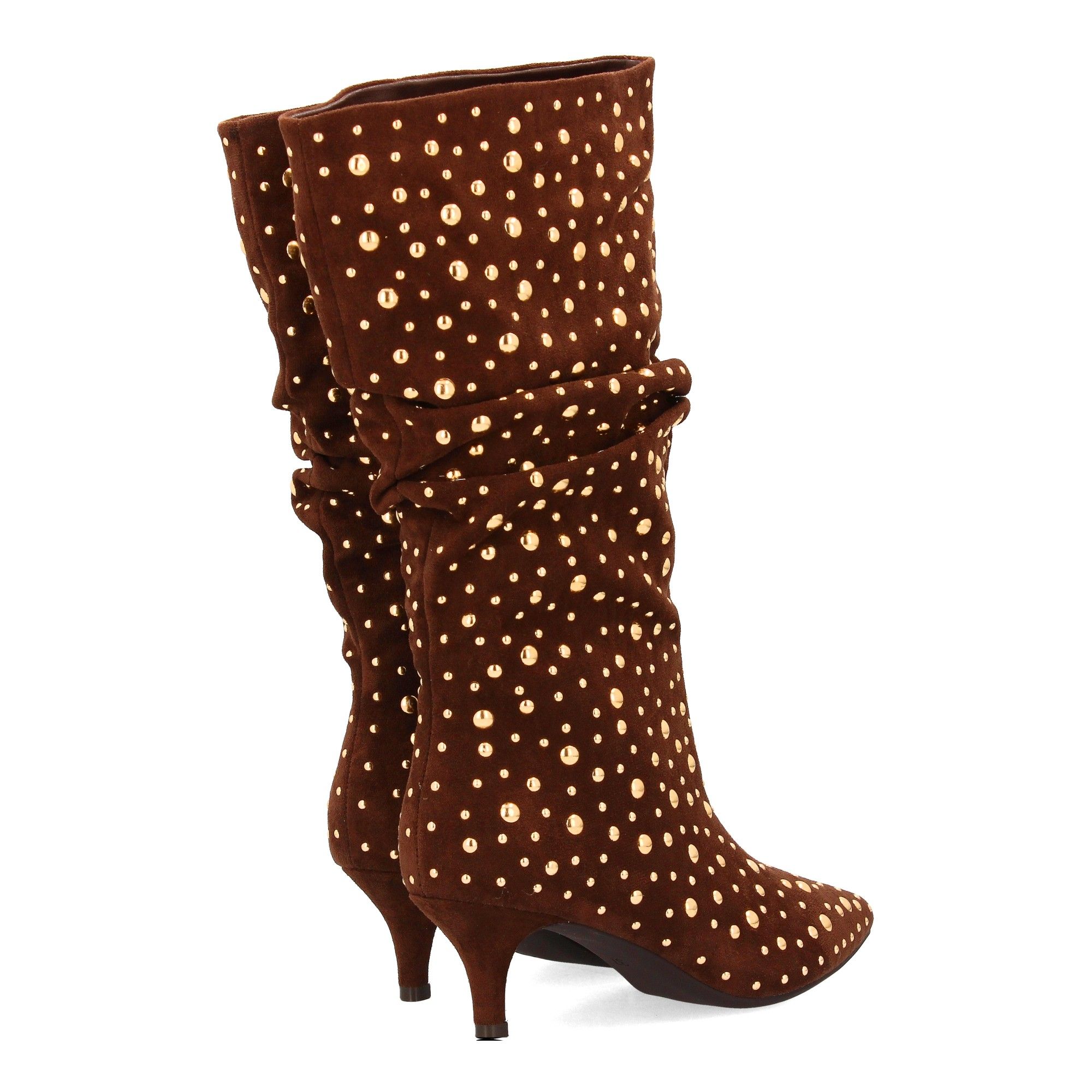 Bota con tacón y tachuelas brillante - Imagen 5