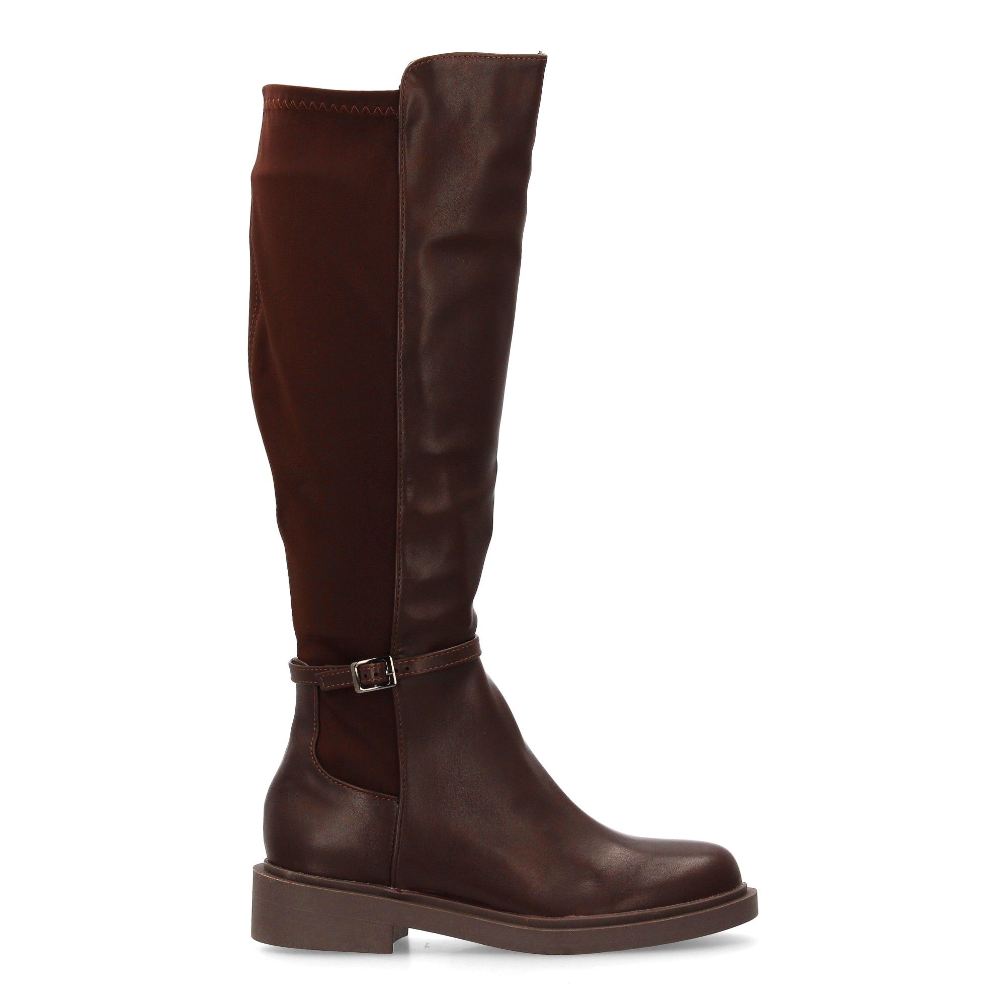 Bota alta elástica plana para mujer - Imagen 2