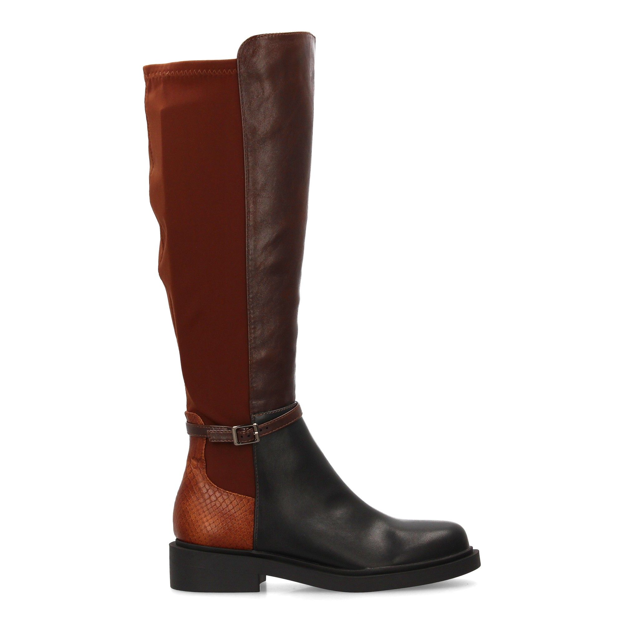 Bota alta elástica plana para mujer - Imagen 2