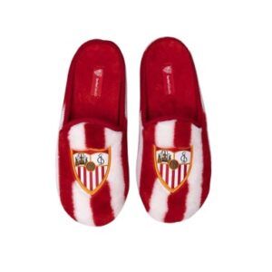 Zapatillas de estar por casa del FC Sevilla con diseño clásico con el escudo oficial del clubZapatillas de estar por casa del FC Sevilla con el escudo oficial