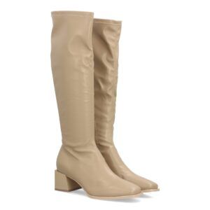 Botas de caña alta para mujer, acabado liso