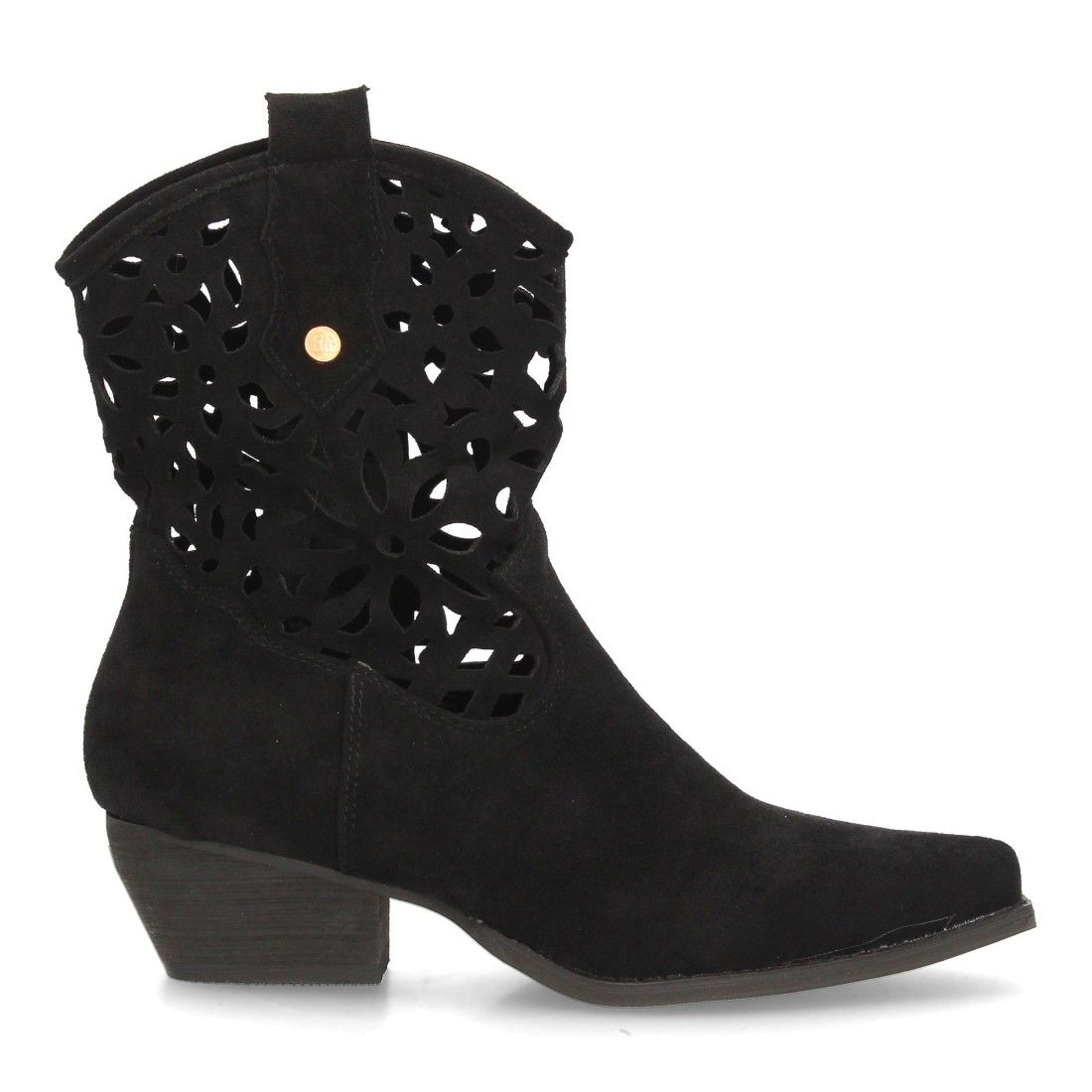 Botín cowboy para mujer, diseño calado en la caña, - Imagen 2