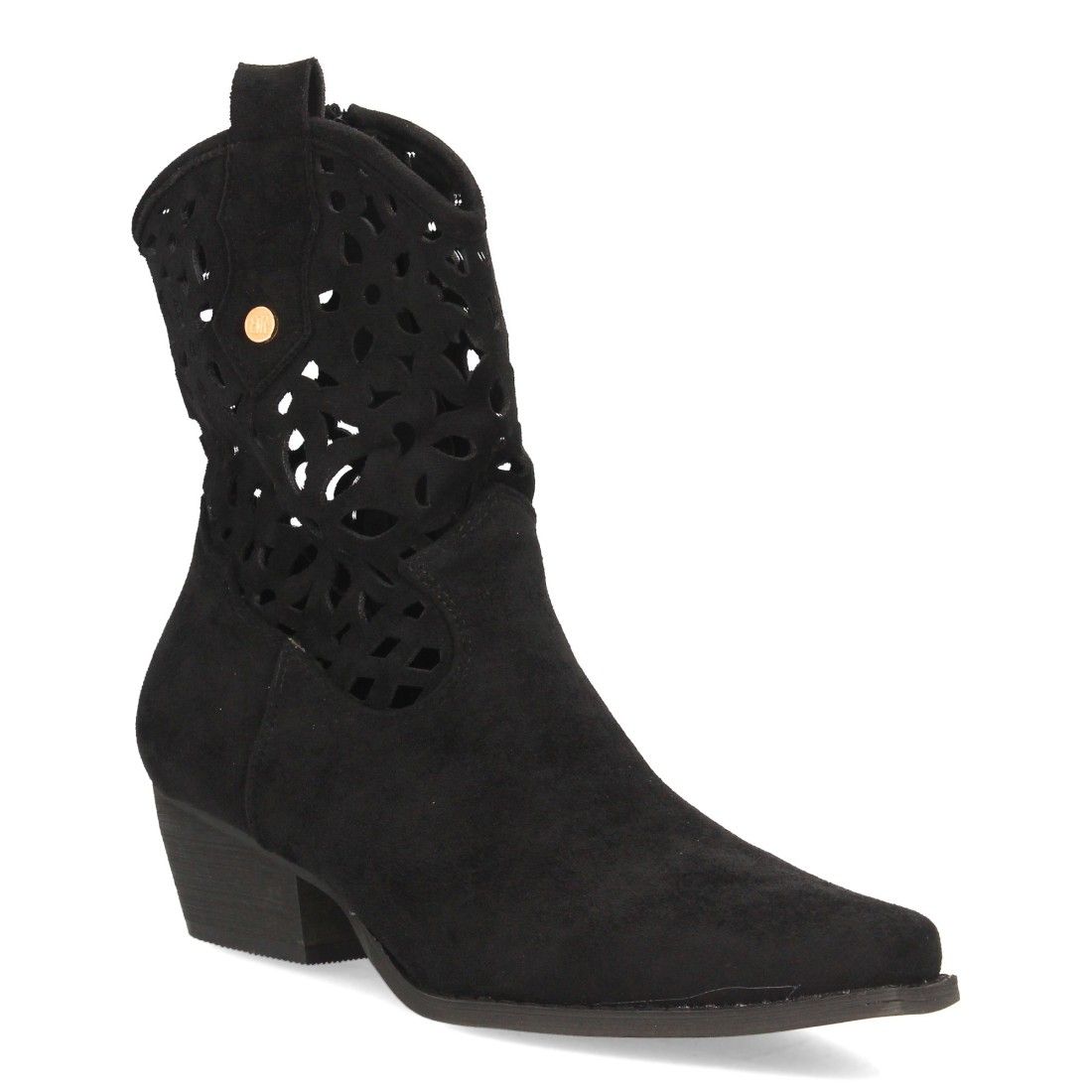 Botín cowboy para mujer, diseño calado en la caña, - Imagen 3