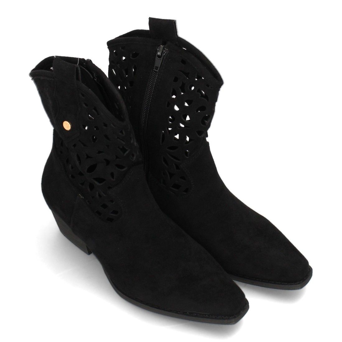 Botín cowboy para mujer, diseño calado en la caña, - Imagen 5