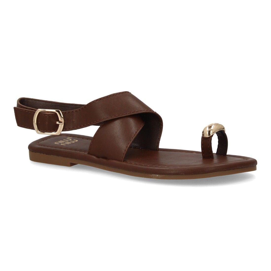 Sandalias planas elegantes mujer con adorno metálico. - Imagen 3