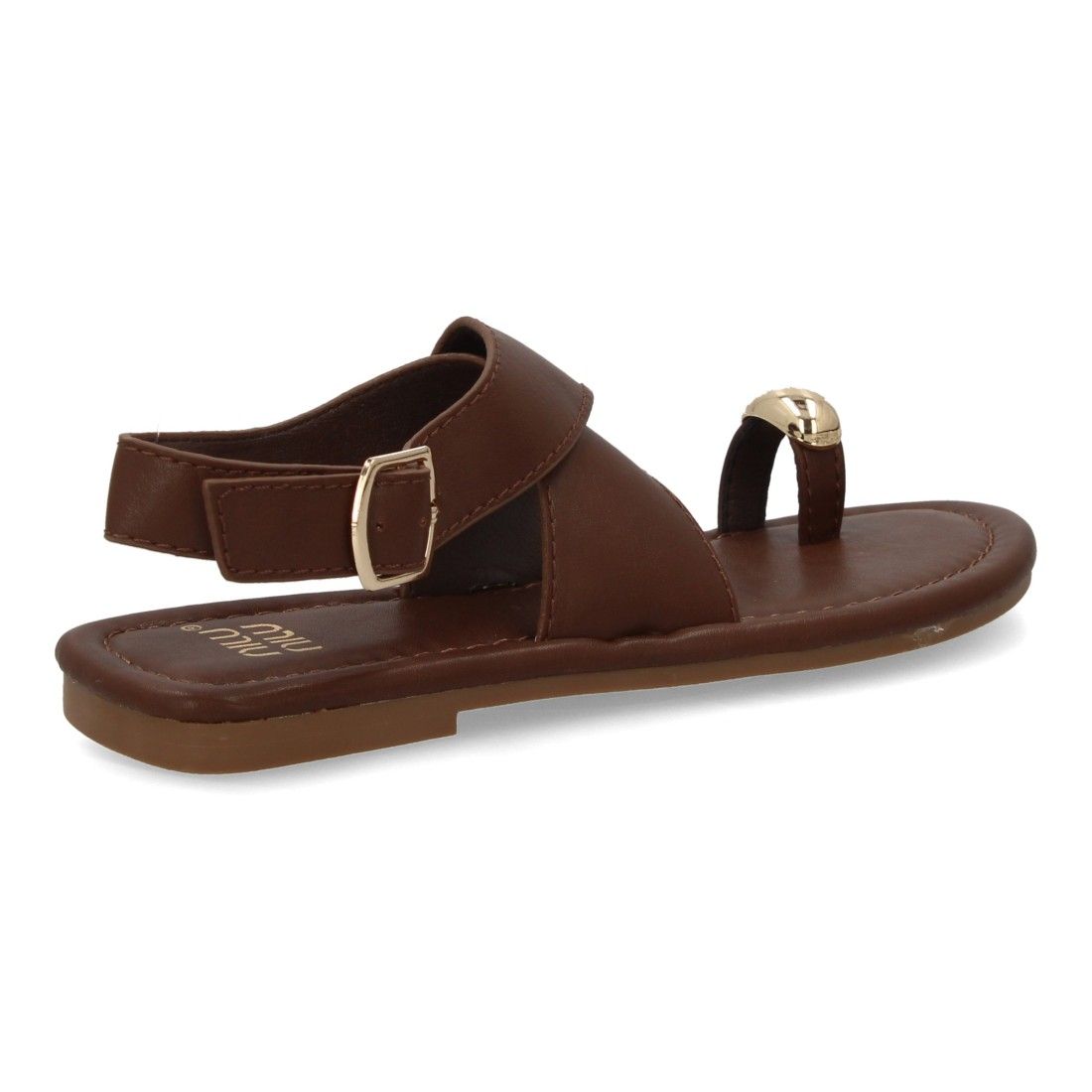 Sandalias planas elegantes mujer con adorno metálico. - Imagen 4