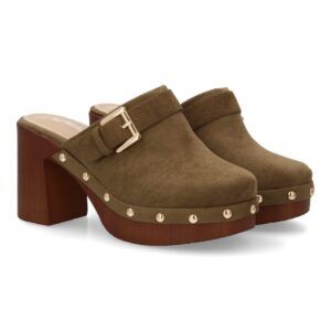 Zueco tacón ancho plataforma