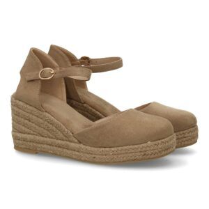 Sandalia de cuña de yute para mujer, comodas y elegantes diseño moderno con el yute en el mismo tono