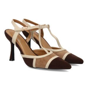Zapato destalonado tacón fino elegante