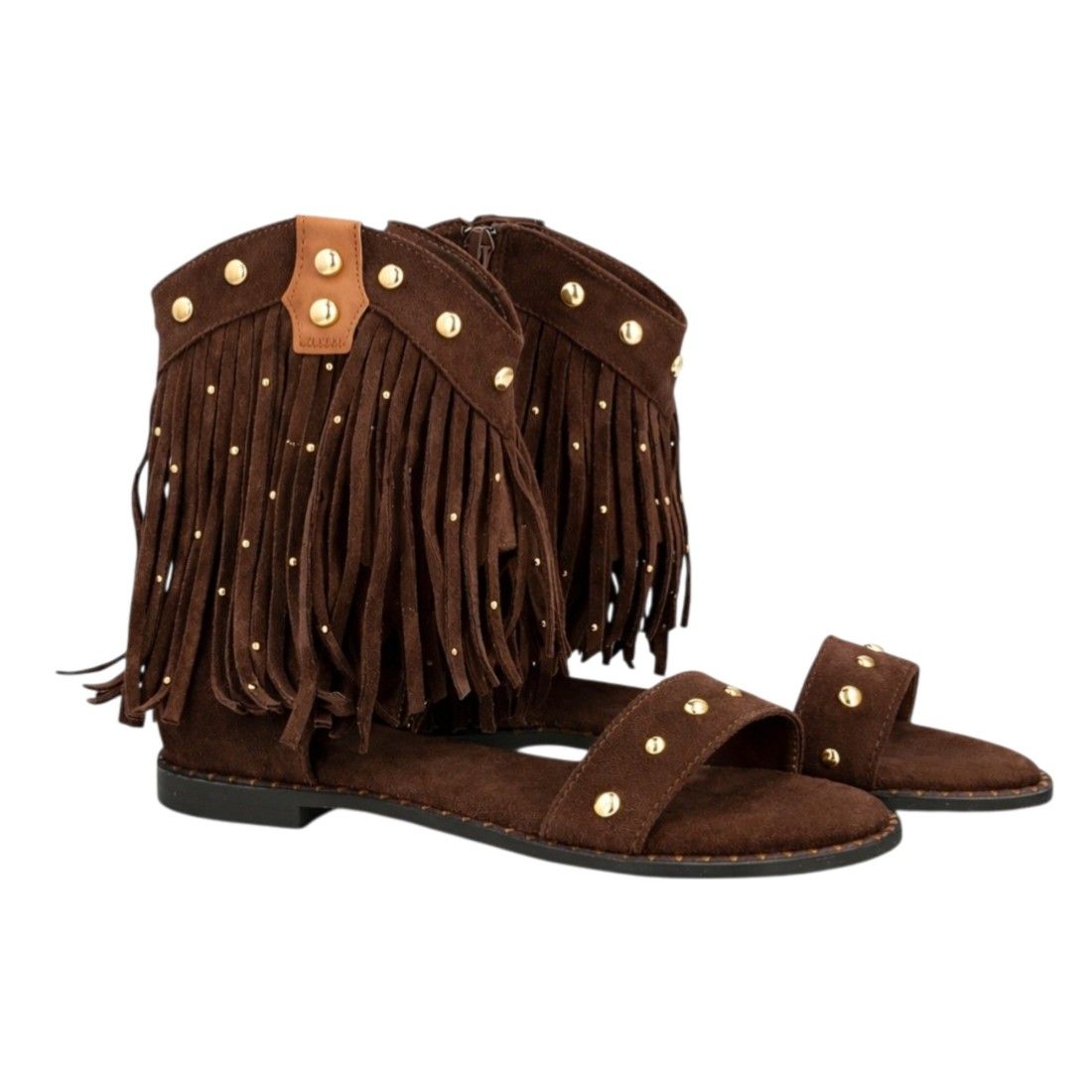 Sandalia boho flecos mujer plana