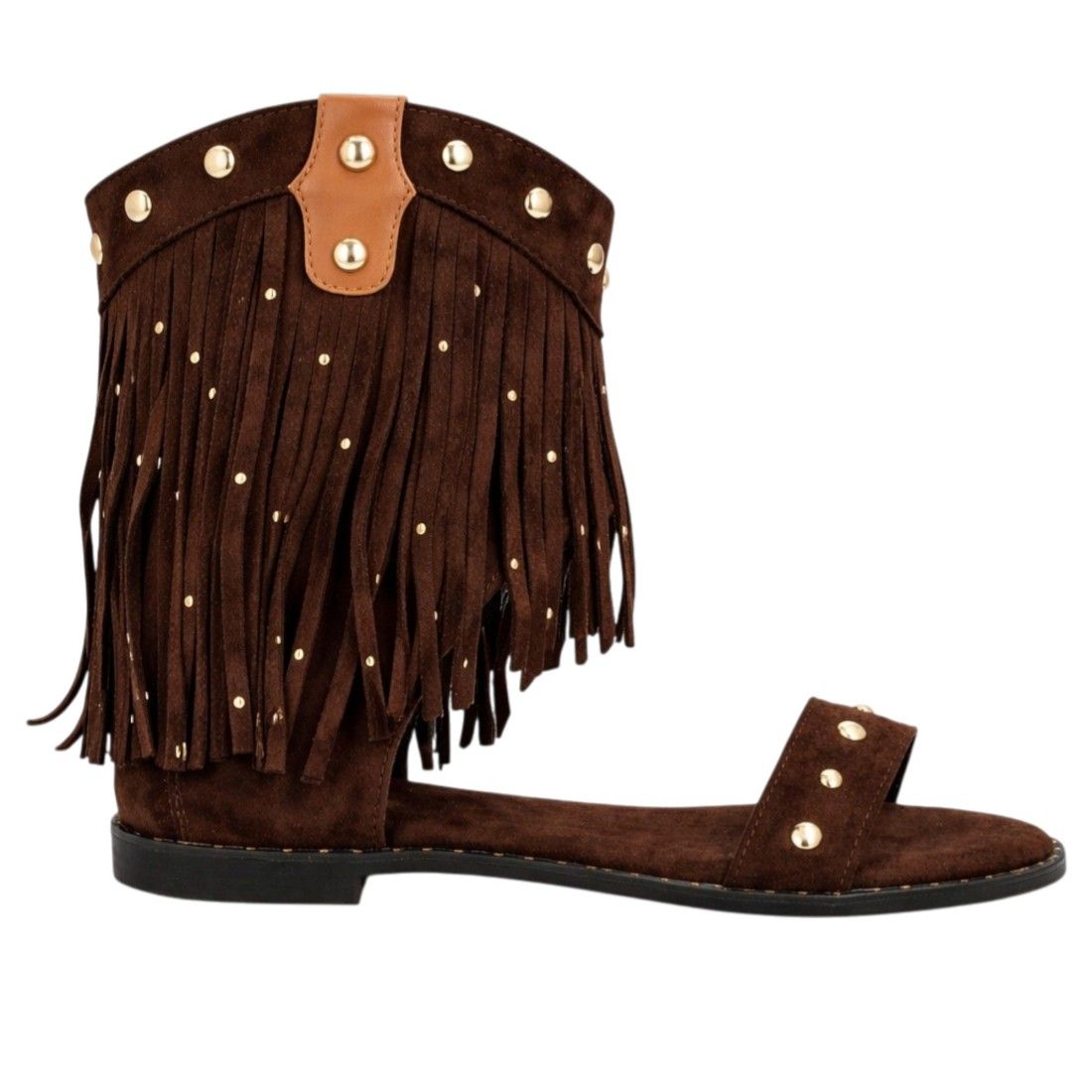 Sandalia boho flecos mujer plana - Imagen 2