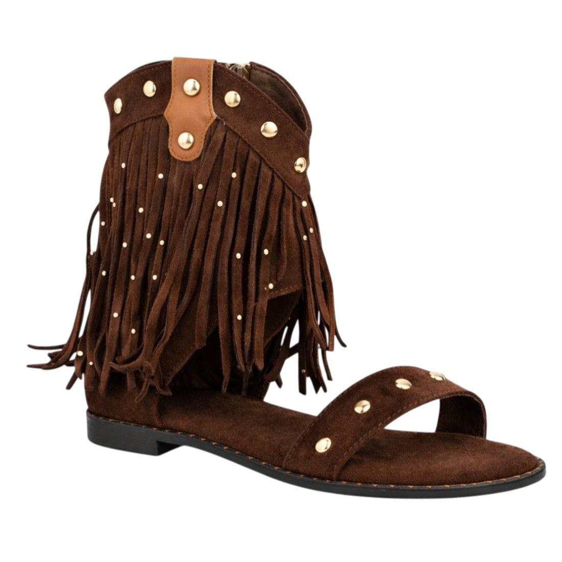 Sandalia boho flecos mujer plana - Imagen 3