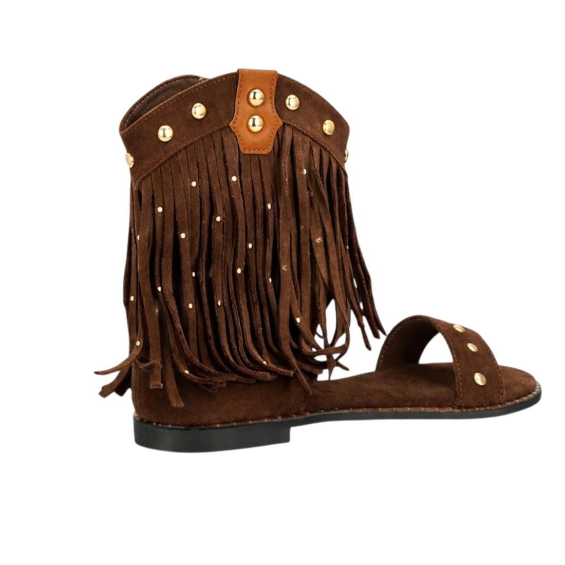 Sandalia boho flecos mujer plana - Imagen 4