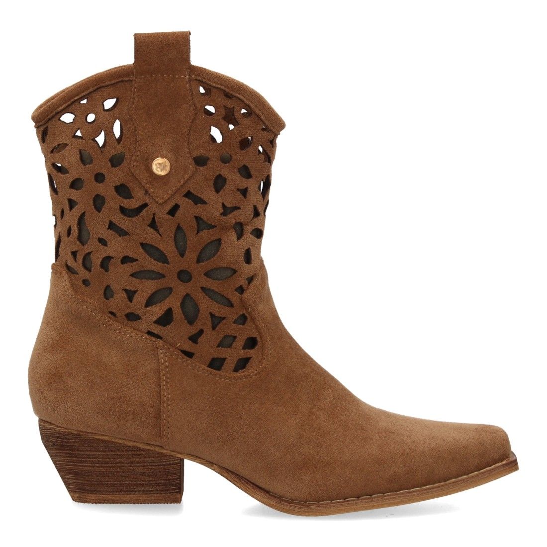 Botín cowboy para mujer, diseño calado en la caña, - Imagen 2